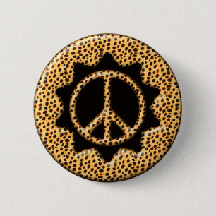 BIG CAT PEACE SIGN 2 INCH ROUND BUTTON