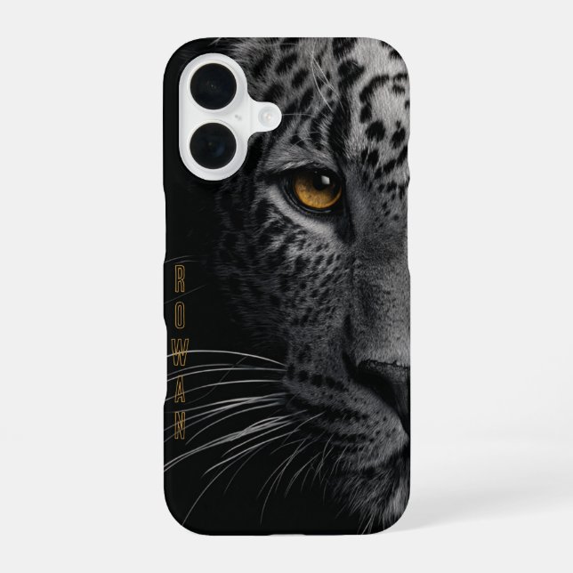 Big Cat’s Amber Eye – Customizable iPhone 16 Case (Back)