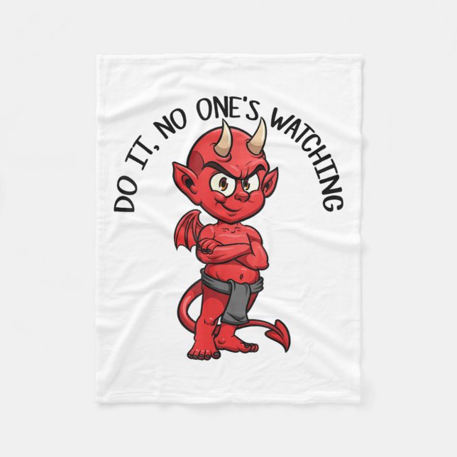 Big Celebration With Little Demon Devil Funny Quot Fleece Blanket (Front)