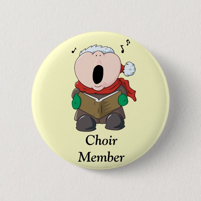 Big Cheeks Caroler 2 Inch Round Button (Front)