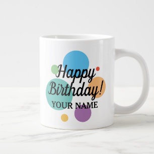 Big cheerful colours Birthday mug with custom name