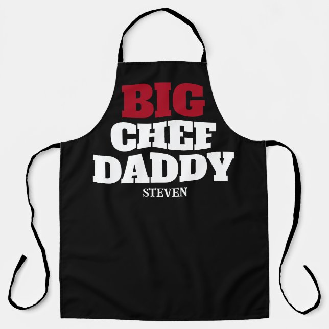 Big Chef Daddy Funny Quote Personalized Grilling Apron (Front)
