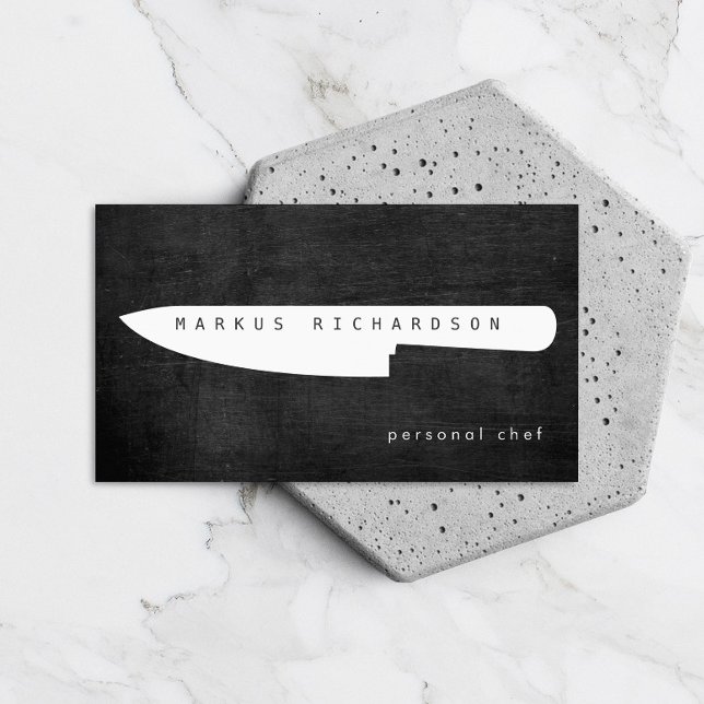 Big Chef Knife Logo 3 for Personal Chef, Catering Business Card (Creator Uploaded)