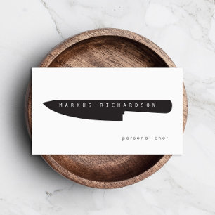Big Chef Knife Logo for Personal Chef, Catering Business Card