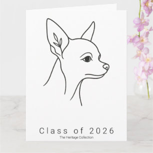 Big Chihuahua Portrait Graduation Card Class of 20