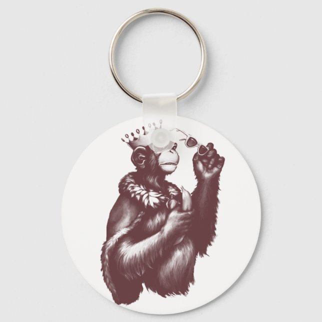 Big Chimpin' (Monochrome) Keychain (Front)
