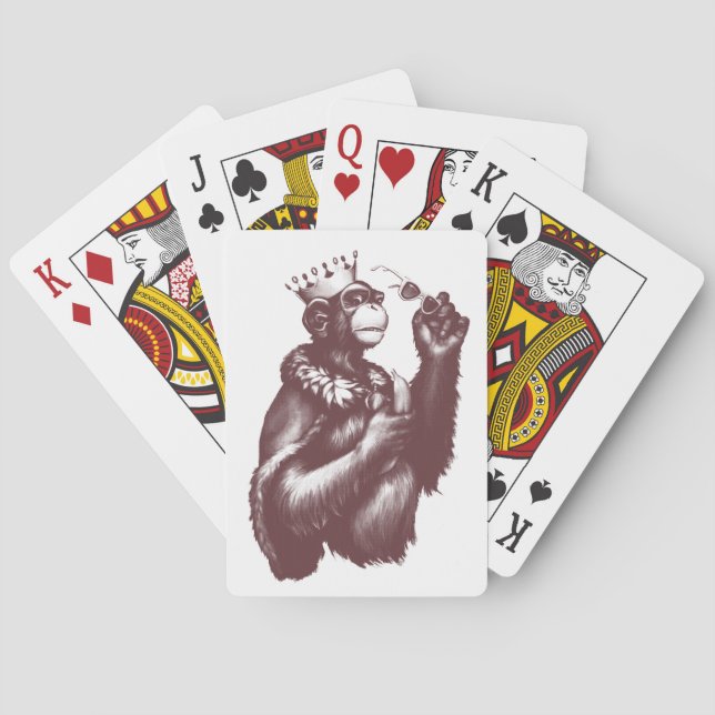 Big Chimpin' (Monochrome) Playing Cards (Back)