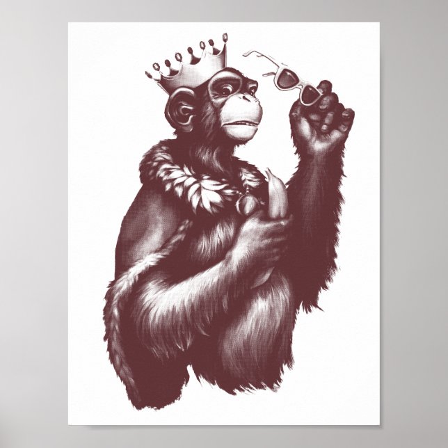 Big Chimpin' (Monochrome) Poster (Front)