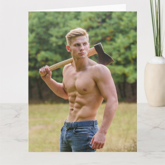 Big Chopper Hot Guy Greetings Card (Front)
