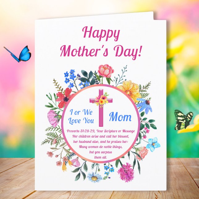 BIG, Christian Mothers Day Cards, Proverbs 31 Card (Religious Happy Mothers Day Cards. Proverbs 31:28, Mothers Day Blessings. Christian Mother's Day.)