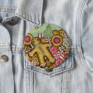 Big Christmas Gingerbread Button