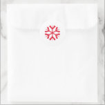 Big Christmas Red Snowflake Kids Art Craft Holiday Classic Round Sticker<br><div class="desc">Custom,  personalized,  white,  beautiful big festive red snowflake,  classic round stickers sheet. A beautiful sticker perfect for your christmas mailings this holiday season.</div>