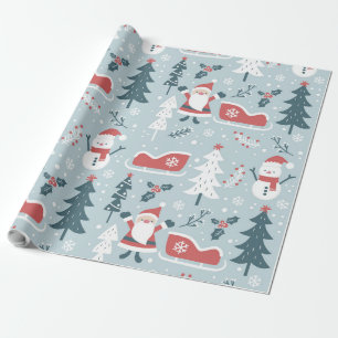 BIG Christmas Santa Claus  Pattern Wrapping Paper