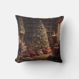 Big christmas tree throw pillow