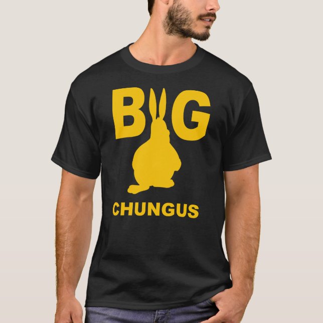 Big Chungus Yellow Shadow Fat Bunny Rabbit T-Shirt (Front)