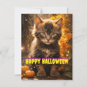 Big City Halloween Kitty Holiday Card