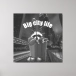 Big city life Urban raccoon Pop art  Canvas Print<br><div class="desc">Big city life Urban raccoon Pop art Canvas Print</div>