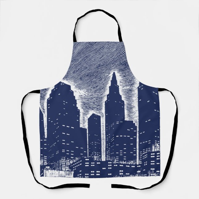Big City Night Lights cityscape skyline Apron (Front)