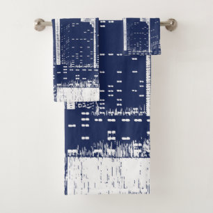 Big City Night Lights cityscape skyline Bath Towel Set