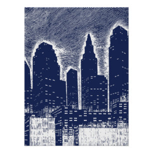 Big City Night Lights cityscape skyline Poster