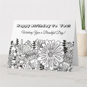 Big Color Me Carte d'anniversaire Oiseaux lunaires