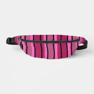 Big Colour Pop Hot Pink and Black Stripes Fanny Pack