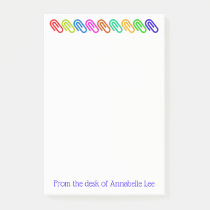 Big Coloured Paperclips Personalize Post-it Notes