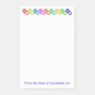 Big Coloured Paperclips Personalize Post-it Notes