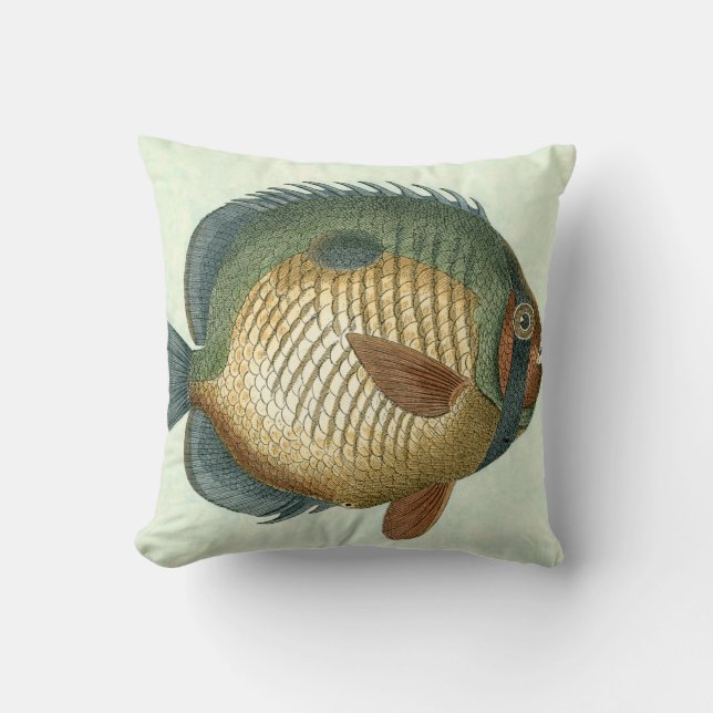 Big Colourful Fish Throw Pillow (Front)