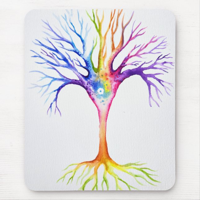 Big colourful neuronal tree mouse pad (Front)