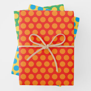 Big Colourful Polka Dot Fun Wrapping Paper Sheet