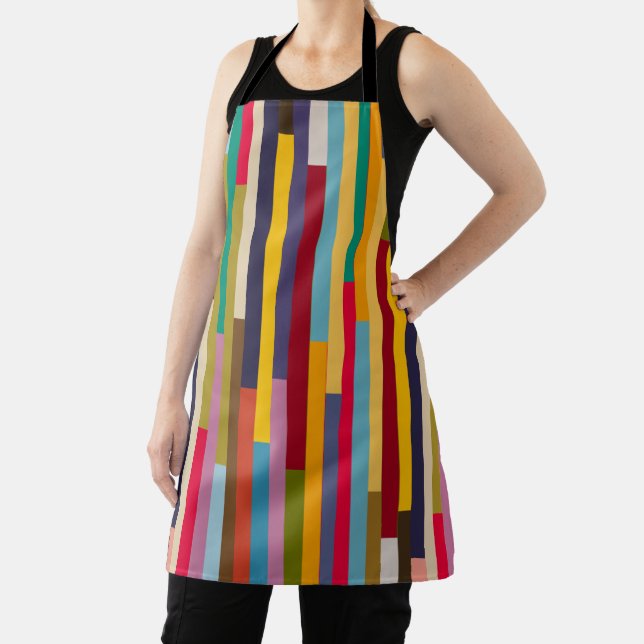 Big Colourful Stripes  Apron (Insitu)