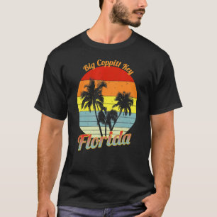 Big Coppitt Key Florida Retro Tropical Palm Trees  T-Shirt