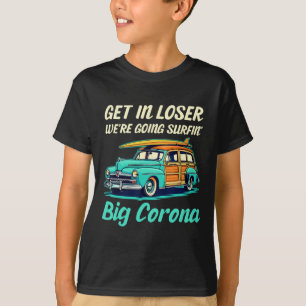 Big Corona Del Mar Beach Surf Girl Women Men Vinta T-Shirt
