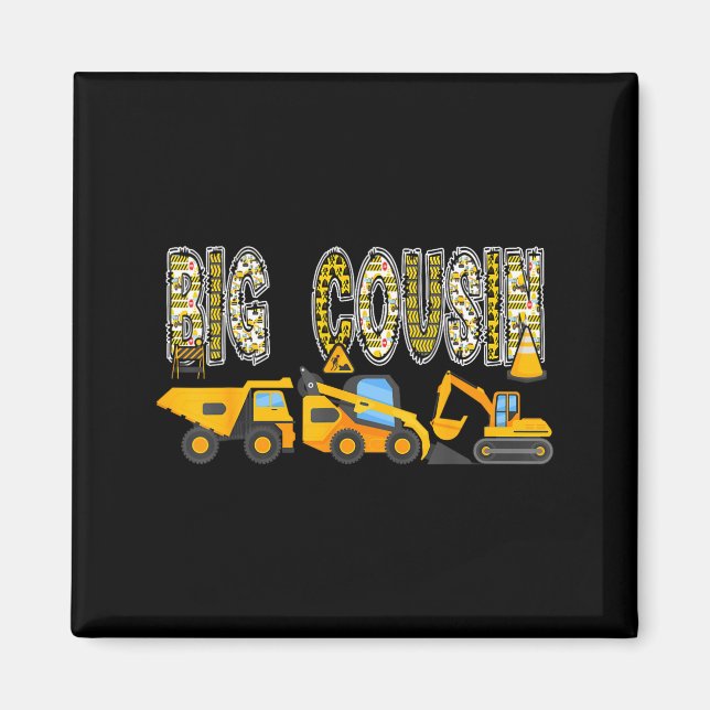 Big cousin construction excavator kids matching magnet (Front)