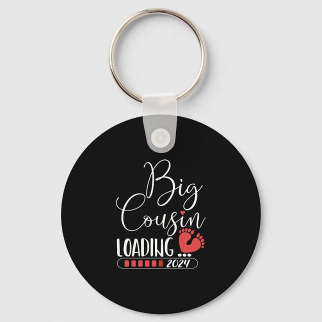 Big cousin loading 2024 for pregnancy announcement keychain (Front)