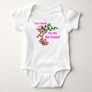 Big Cousin Monkey Personalized T-shirt Baby Bodysuit