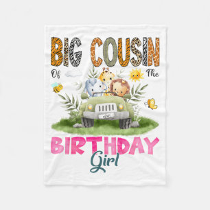 Big Cousin of The Birthday Girl Safari Jungle Fleece Blanket