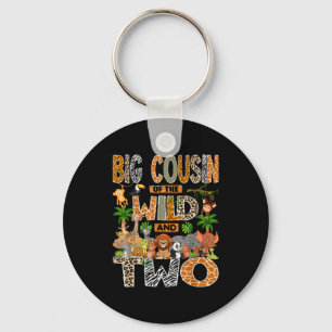 Big cousin of the wild & two 2nd birthday boy keychain