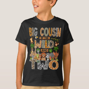 Big Cousin of The Wild Two 2nd Birthday Boy Safari T-Shirt