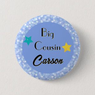 Big Cousin with Stars Personalized Classic Round  2 Inch Round Button