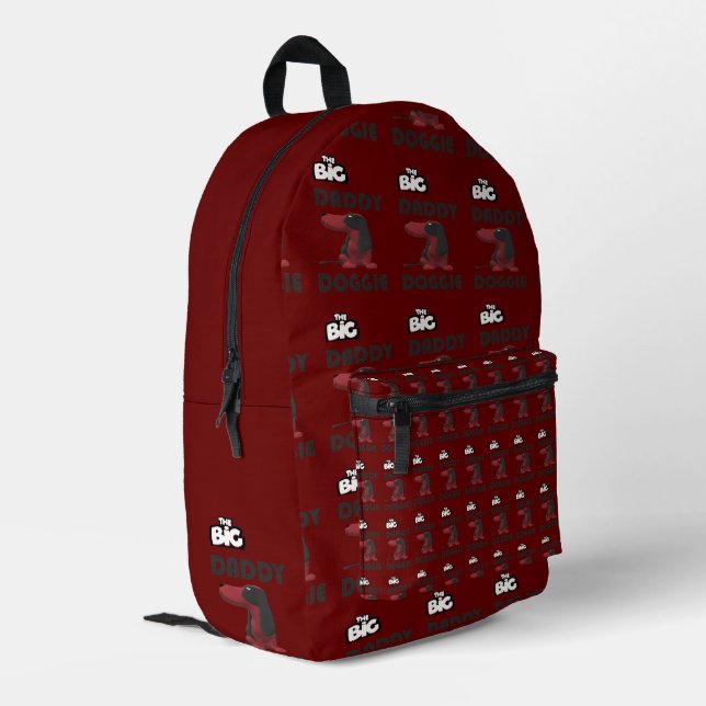BIG DADDY DOG DESIGN PRINTED BACKPACK (Back Corner Left)