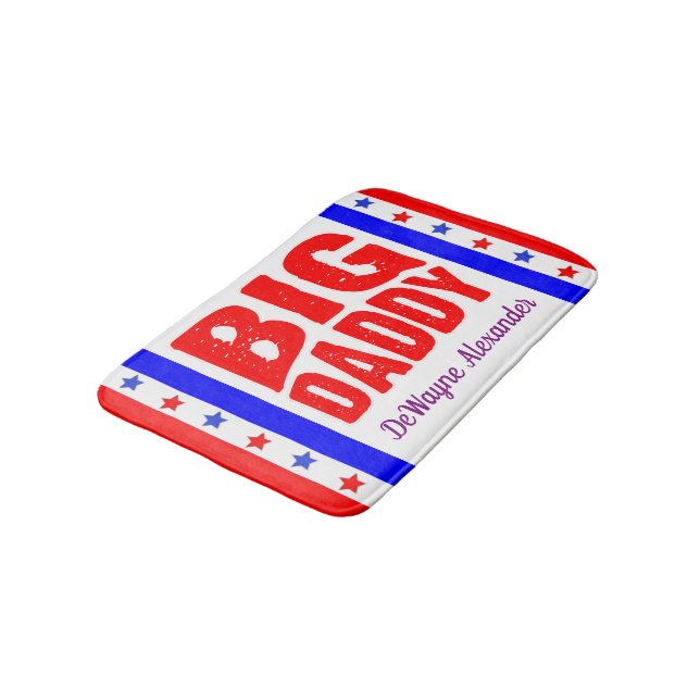 Big Daddy Stars and Stripes with Your Name Bath Mat (Angled)