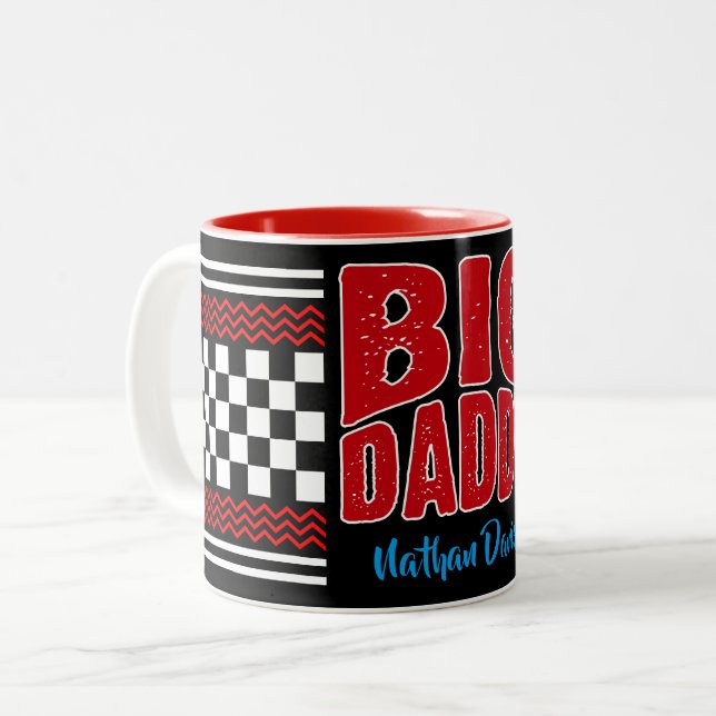 Big Daddy with Your Name on Black Two-Tone Coffee Mug (Front Left)