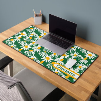 Big Daisy Flower Patterned Personalized Desk Mat