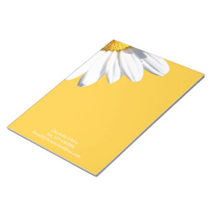 Big Daisy On Yellow Background Personalized Notepad