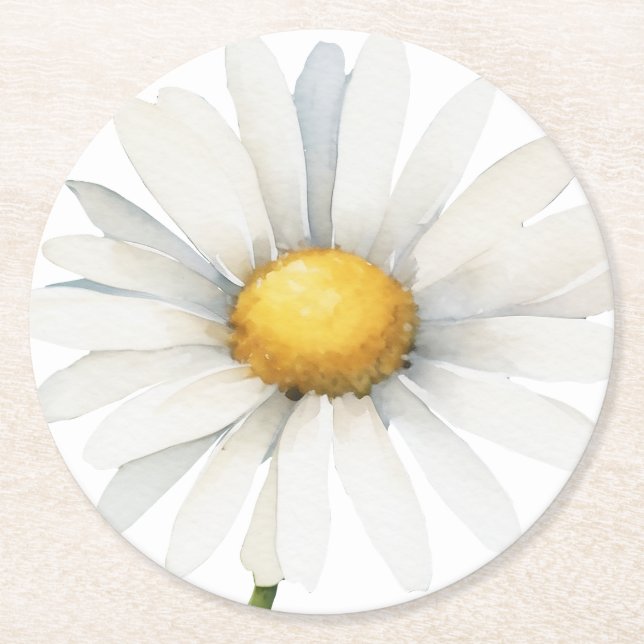 Big daisy round paper coaster (Front)