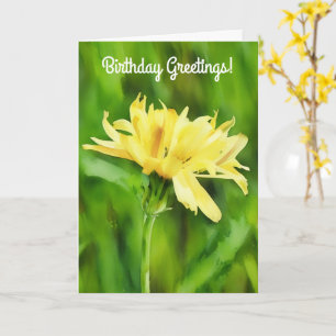 Big Dandelion Flower Art Birthday Card