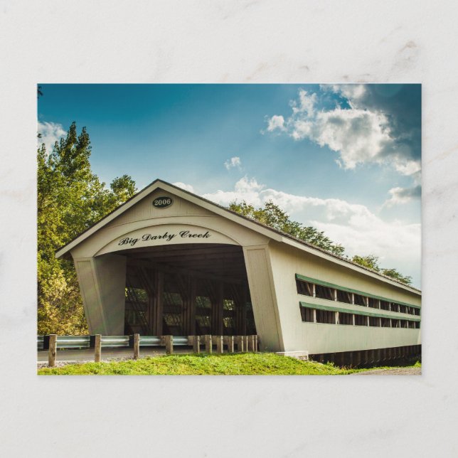 Big Darby Creek Covered Bridge, Ohio in Summer Postcard (Front)