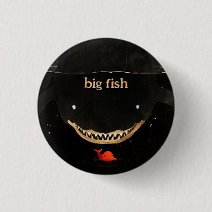 Big Dark Shark 1 Inch Round Button